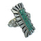 Turquoise Inlay Genuine Sterling Silver Ring Size 6-1/2 AX89333